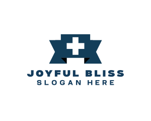 Medical Cross Ribbon logo design