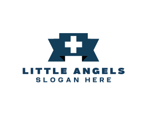 Medical Cross Ribbon logo design