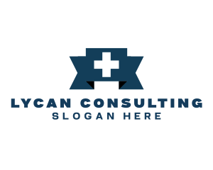 Medical Cross Ribbon logo design