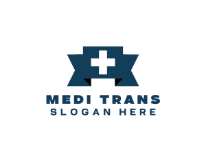 Medical Cross Ribbon logo design