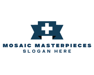 Medical Cross Ribbon logo design