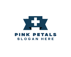 Medical Cross Ribbon logo design