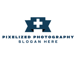 Medical Cross Ribbon logo design