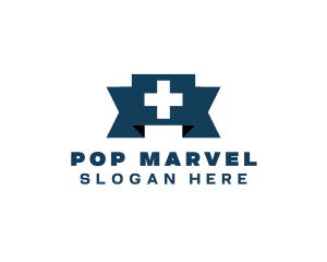 Medical Cross Ribbon logo design