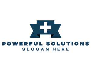 Medical Cross Ribbon logo design