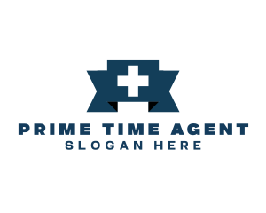 Medical Cross Ribbon logo design