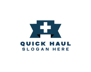 Medical Cross Ribbon logo design