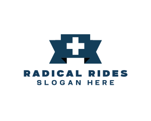 Medical Cross Ribbon logo design