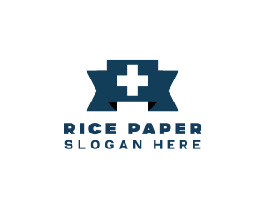 Medical Cross Ribbon logo design