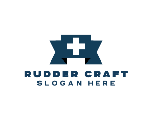 Medical Cross Ribbon logo design