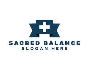 Medical Cross Ribbon logo design