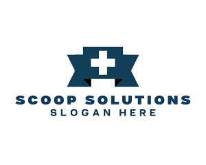 Medical Cross Ribbon logo design