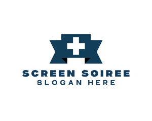 Medical Cross Ribbon logo design