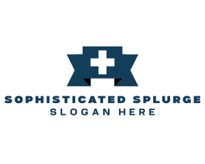 Medical Cross Ribbon logo design