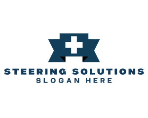 Medical Cross Ribbon logo design