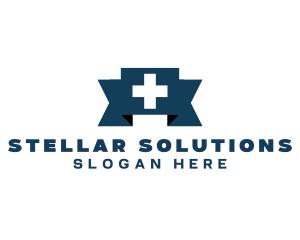 Medical Cross Ribbon logo design