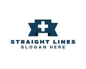 Medical Cross Ribbon logo design