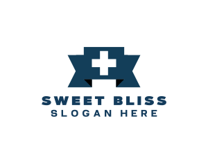 Medical Cross Ribbon logo design