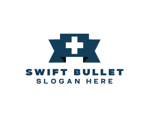 Medical Cross Ribbon logo design