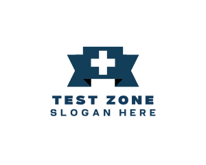 Medical Cross Ribbon logo design