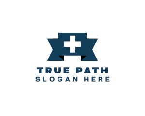 Medical Cross Ribbon logo design