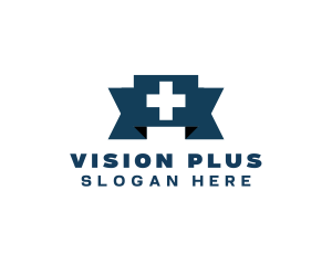 Medical Cross Ribbon logo design