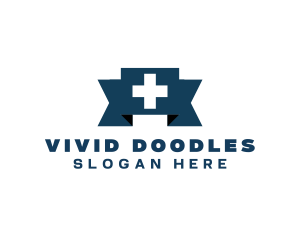 Medical Cross Ribbon logo design