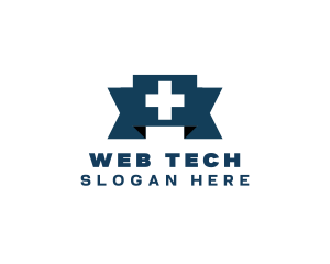 Medical Cross Ribbon logo design