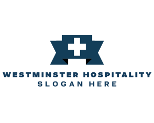 Medical Cross Ribbon logo design