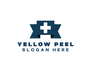 Medical Cross Ribbon logo design