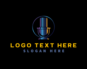 Singer - Microphone Media Studio logo design