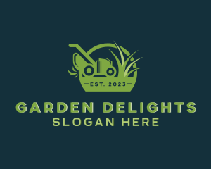 Grass Lawn Mower logo design