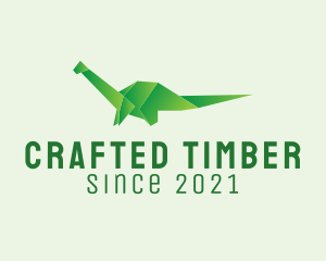 Green Dinosaur Origami  logo design