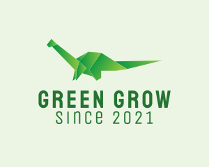 Green Dinosaur Origami  logo design