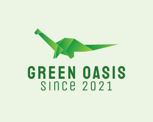 Green Dinosaur Origami  logo design