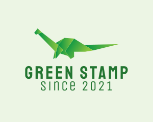 Green Dinosaur Origami  logo design