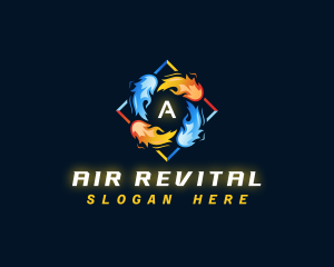 Fire Water HVAC logo design