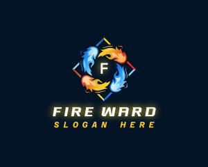 Fire Water HVAC logo design