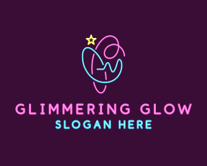 Abstract Glowing Symbol logo design