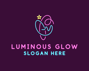 Abstract Glowing Symbol logo design