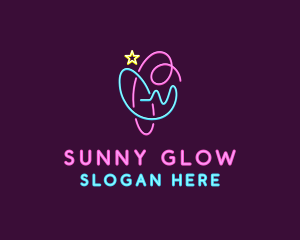 Abstract Glowing Symbol logo design