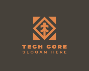 Conifer Tree Plant Woods logo design