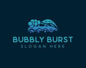 Car Wash Sparkling Bubbles logo design