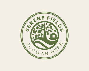 Tree Field Landscape logo design