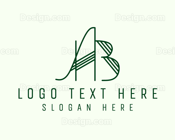 Elegant Striped Letter AB Logo