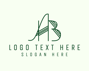 Elegant Striped Letter AB logo