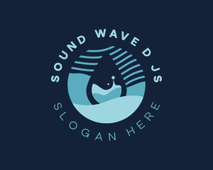 Water Wave Droplet logo design