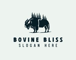 Nature Wildlife Bison logo design