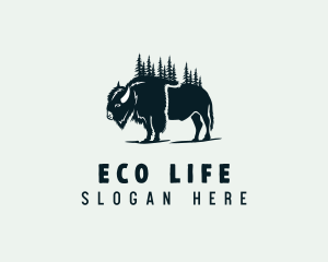 Nature Wildlife Bison logo design