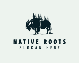 Nature Wildlife Bison logo design